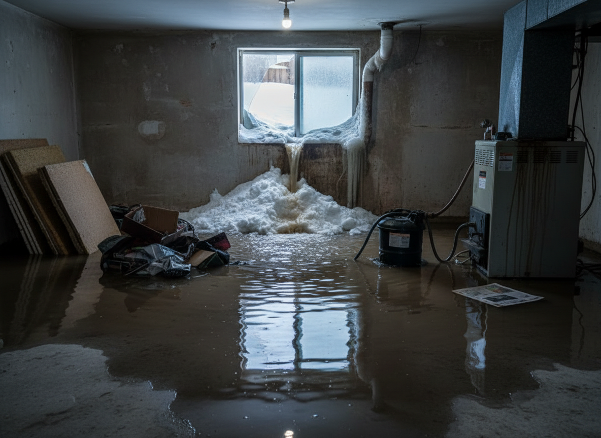 How Winter Storms Cause Basement Flooding in Patton