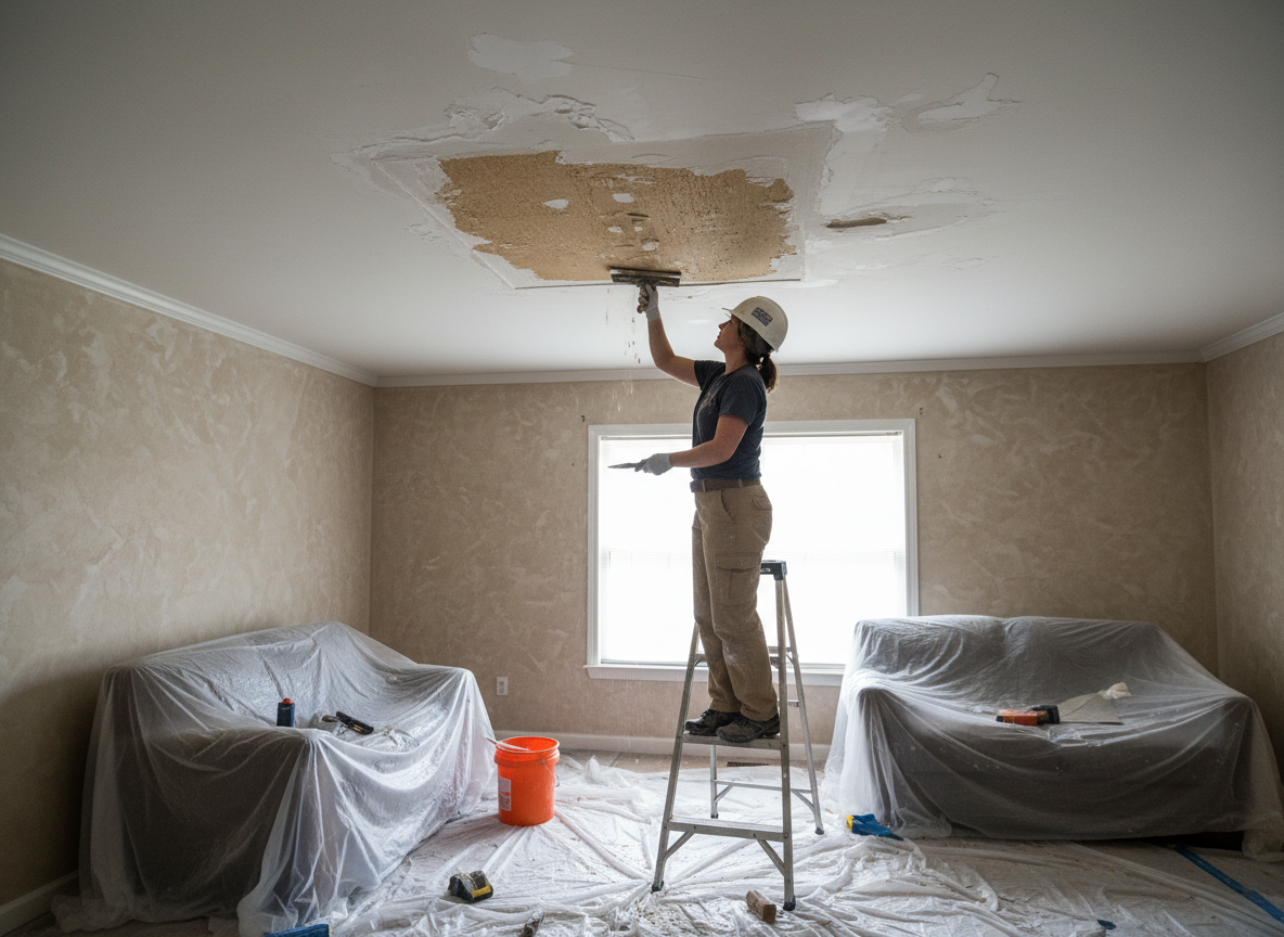 Ceiling water damage repair in Patton